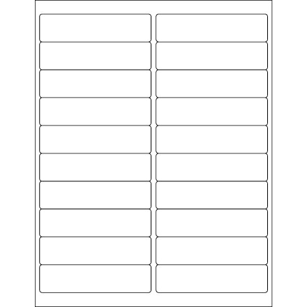 4 x 1" White Removable Rectangle Laser Labels